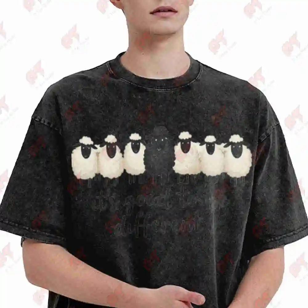 Good To Be Different Sheep Vintage Washed Tee Pure Cotton T-Shirt