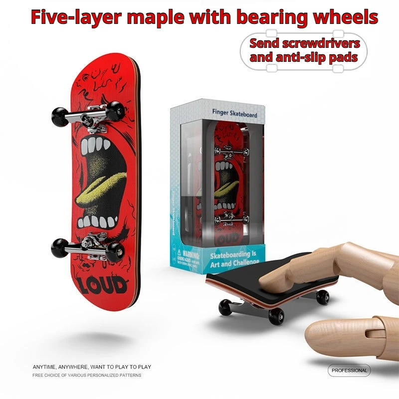 

Фингерборд DIY: кленовая дека, колеса с подшипниками из сплава, поворотный кронштейн из сплава, полиуретановая противоскользящая поверхность, интерактивная игрушка для детей