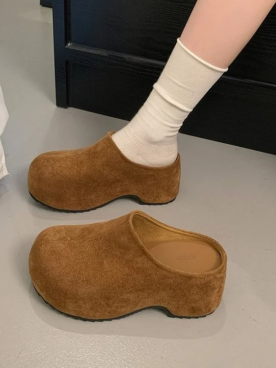 Women's Thick Bottom High Heel Sandals Slip-On Clog Shoes Waterproof Platform EVA Inner Rubber Outerwear Spring Autumn