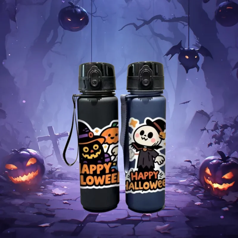 

Бутылка для воды емкостью 650 мл на тему Хэллоуина с 3D-печатью, без ПВХ, герметичная, с матовой отделкой. Для активного отдыха и повседневного использования.