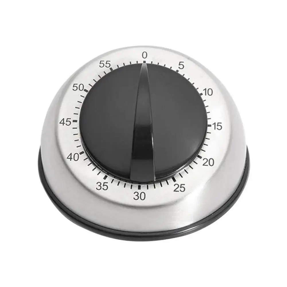 Cooking Wind Up Timer 60-Minute Kitchen Bell Alarm Clockwise Mechanical Countdown Timer Stainless Steel Kitchen Accessories ﻿