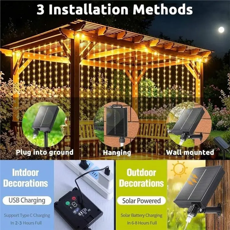 DTA4-Solar Battery Box For 24V LED String Lights 1200Mah Solar Panel With Remote Control,Waterproof Replacement Solar Panel