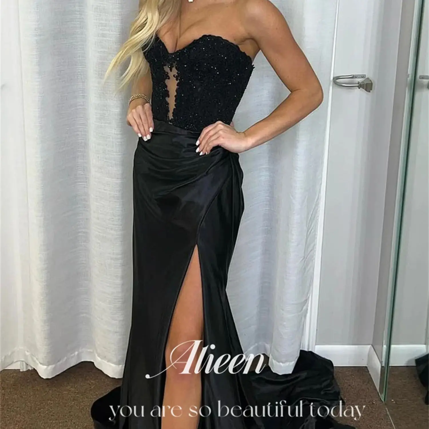 

Aileen Black Mermaid Elegant Plus Size Party Dresses for Special Occasions Evening Woman Gala Prom Wedding Dress 2024 Graduation