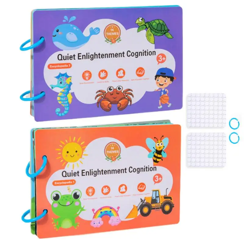 Quiet Sticker Book Reusable Puzzle Art Sticker Book Portable Sticker Activity Books Educational Quiet Encyclopedia Book Fun