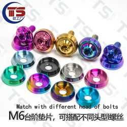 TS 10pcsTitanium Factory Motorcycle Caliper Modified Fancy M6/M8 Gasket with Different Head Shapes Non-Rusty TC4