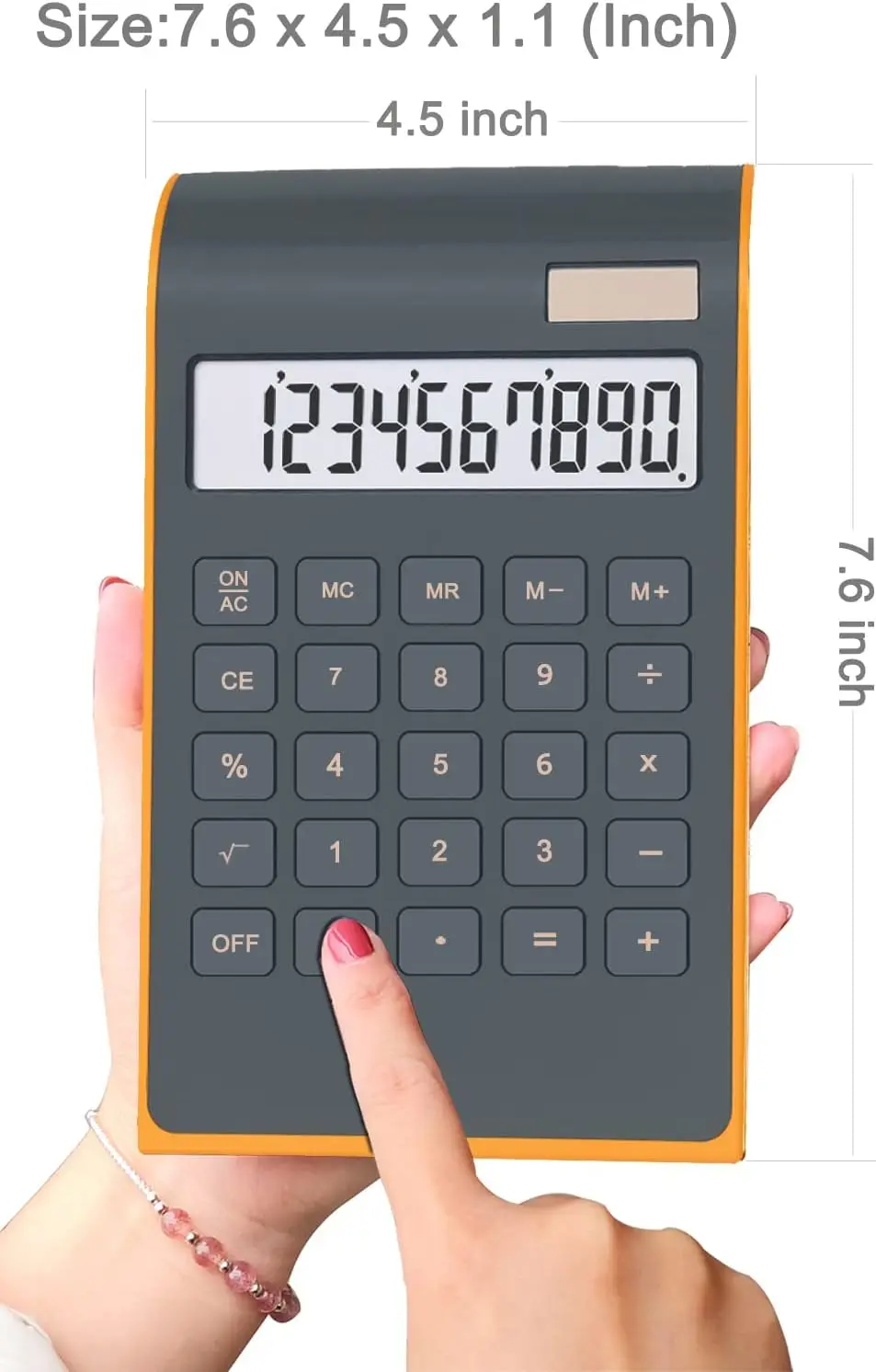 آلة حاسبة مكتبية، آلة حاسبة مكتبية مزدوجة الطاقة مكونة من 10 أرقام لطلاب المكتب (أسود وأحمر جديد، عبوة من قطعتين