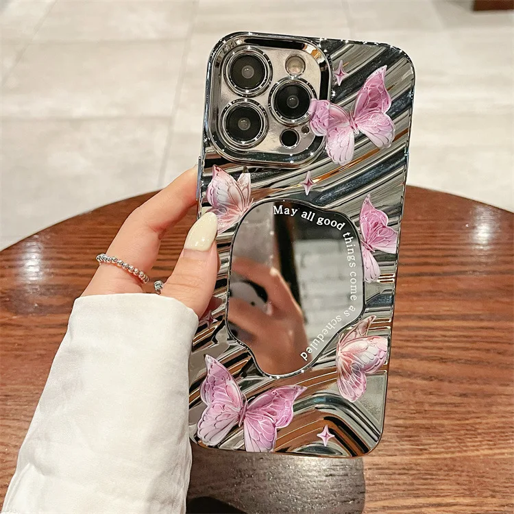 Wave Mirror Suitable for iPhone 15 PRO Cute Beaver Phone Case Apple 11/14 Full Package TPU Case