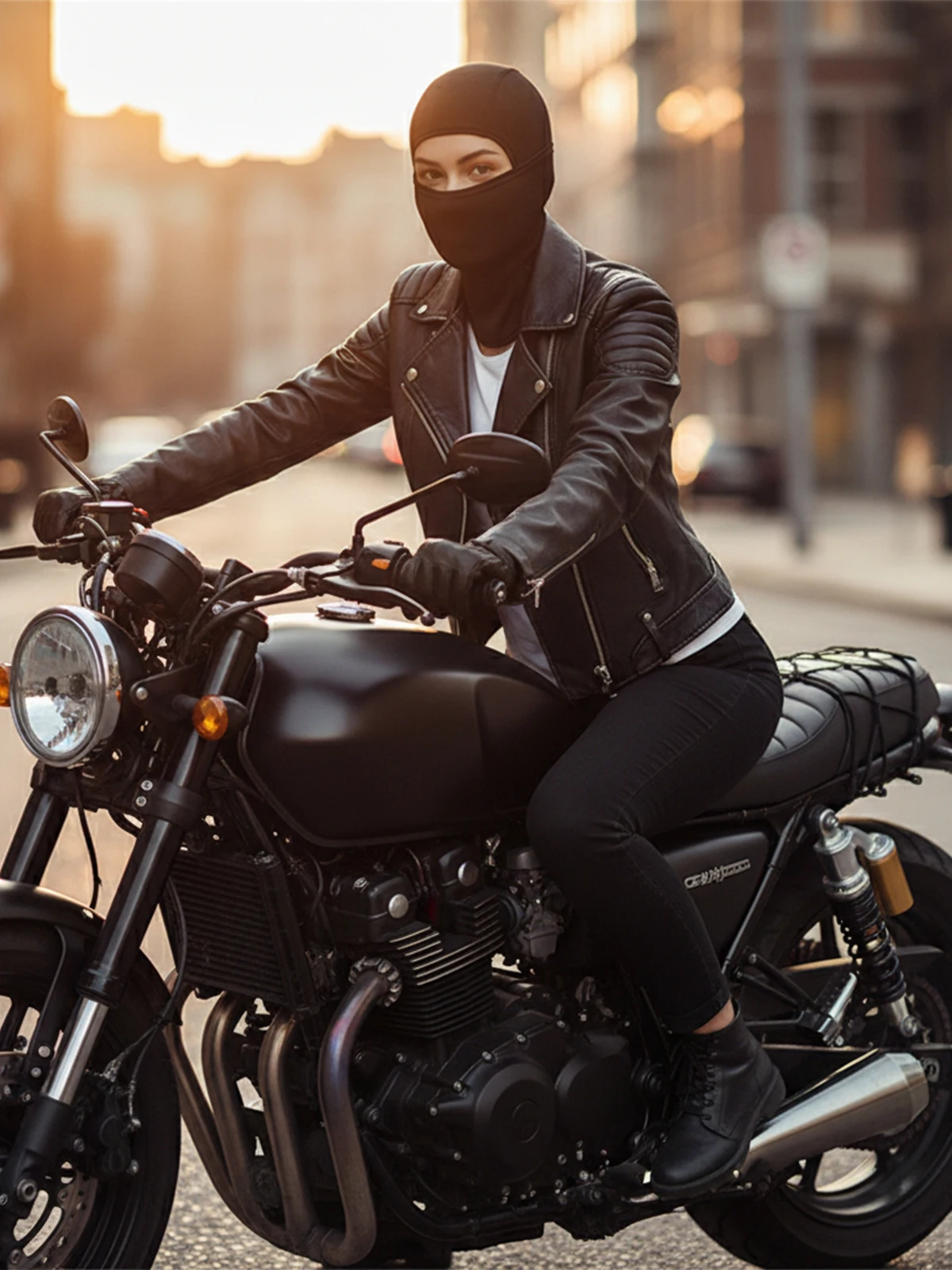 Musion Sturmhaube für Damen, Radfahren, Gesichtsmaske, winddicht, staubdicht, Sonnenschutz, vier Jahreszeiten, multifunktional, einteiliges Kopftuch, Schal – Detail 4