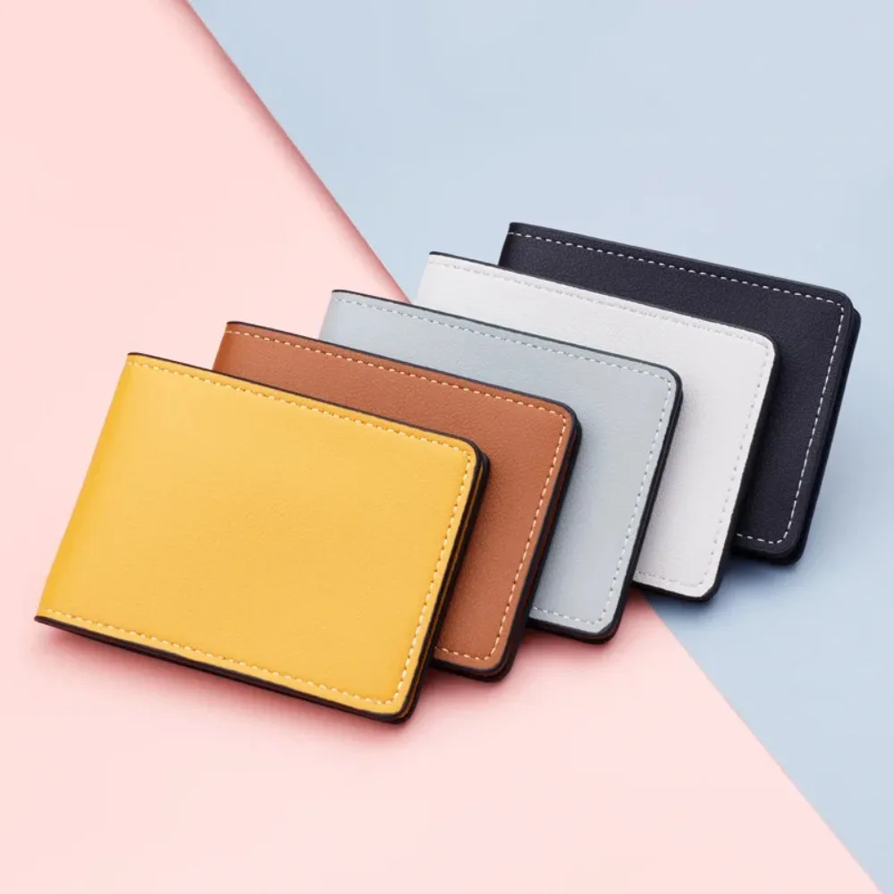 Simple Thin PU Leather Credit Card Holder Driver License Covers Car Driving Documents Business ID Pass Certificate Folder Wallet