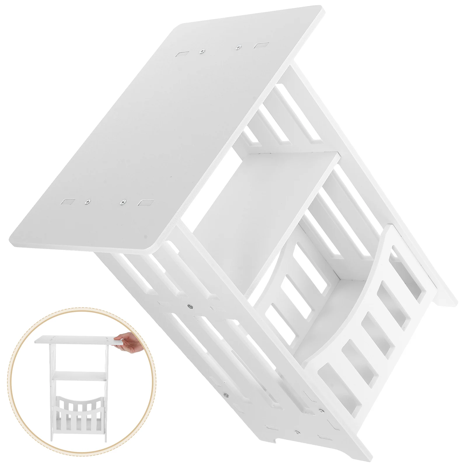 

White Bedside Dressing Table Small Bedroom Furniture Modern Minimalist Home Decor Compact Size Easy Storage Solution Perfect