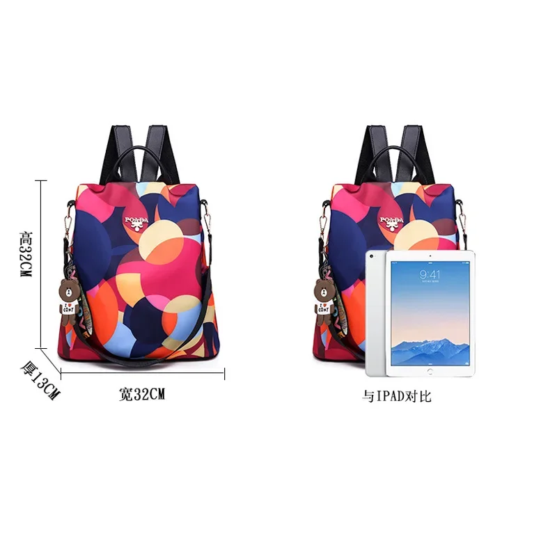 Frauen Rucksack Mode Oxford Tuch Schulter Taschen Schule Taschen für Teenager Große Kapazität Druck Wasserdichte Reise Rucksack – Detail 1
