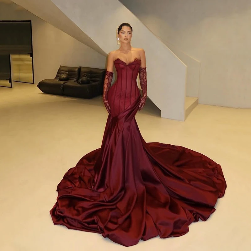 

Thinyfull 2026 Mermaid Prom Evening Dresses Saudi Arabia Sweetheart Lace Satin Party Dress Shawl Cocktail Prom Gowns Customized