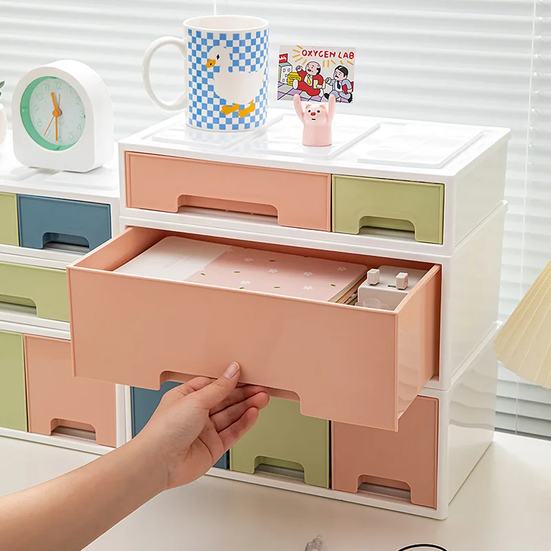 Desktop cosmetics storage box Dressing table compartment sorting box Skin care products facial mask drawer storage box