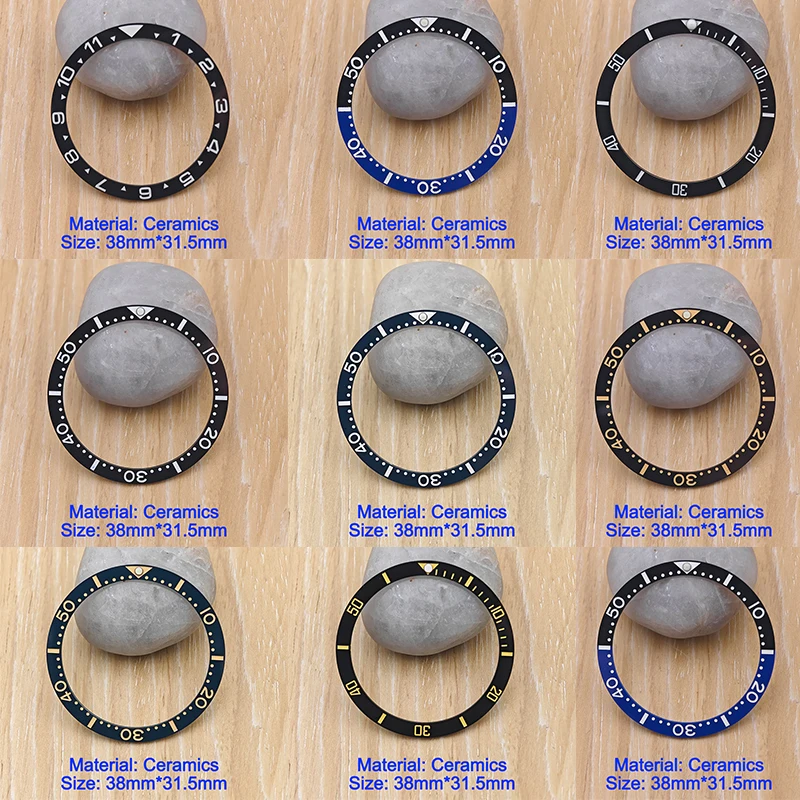 NH35 NH36 Case 38mm*31.5mm  Ceramic SKX007 Watch Bezel Insert Scale Ring for  SKX007 SKX009 SRPD Modified Watch Parts