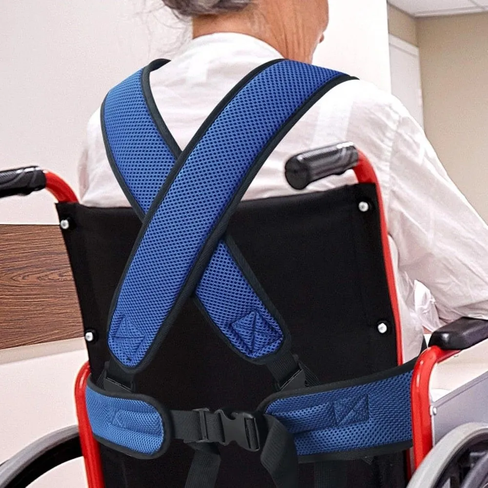 Breathable Mesh Wheelchair Safety Belt Non-Slip Comfortable Fall Prevention Band 360° Design Adjustable Straps Anti-Fall Harness