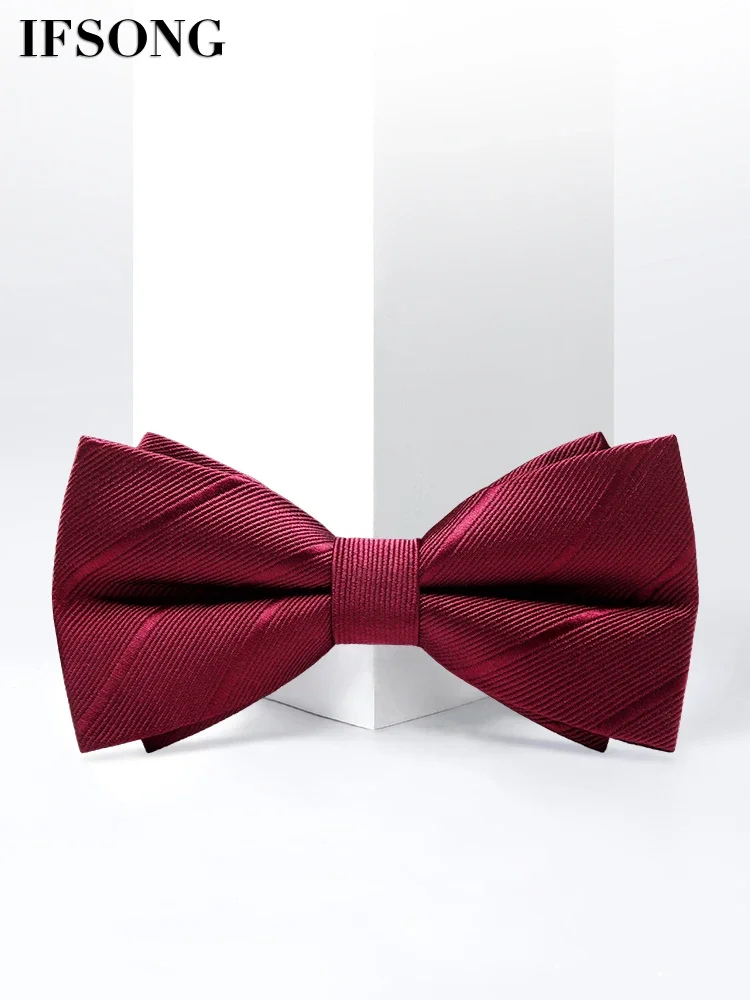 Red collar wedding gift male Groom Wedding Suit bow tie high-end formal tie knot free gift box suit trend