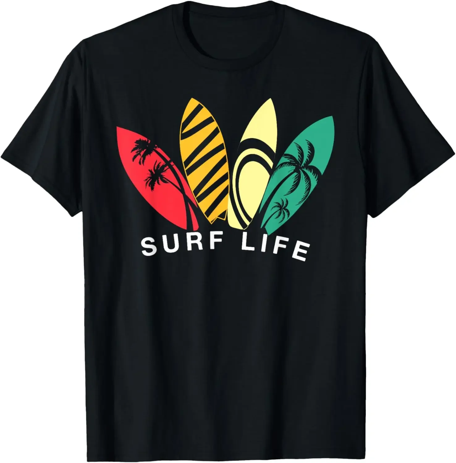 Retro Vintage Surf Life Surfboard Man Woman Surfer Surfing T-Shirt Custom Printed Graphic T Shirts Mens Clothing Ropa Hombre