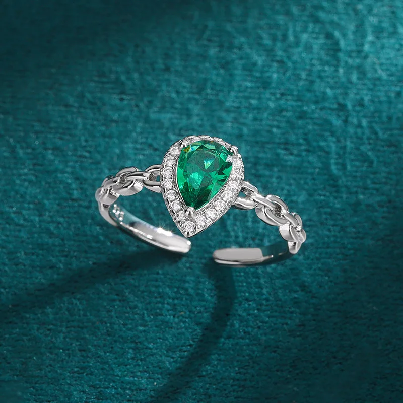 

Дизайнерские элегантные ювелирные изделия из стерлингового серебра 925 пробы, кольца с цирконом и каплями воды для женщин, женские кольца для пар, аксессуары, ювелирные изделия