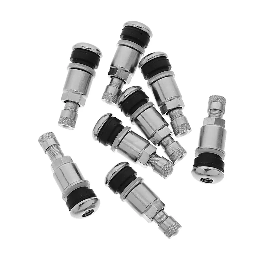 

8pcs Tire Valve Stems Heavy Duty Car Extender Stainless Steel Valves Leakproof Durable Fits Various Tires Bike Truck Metal
