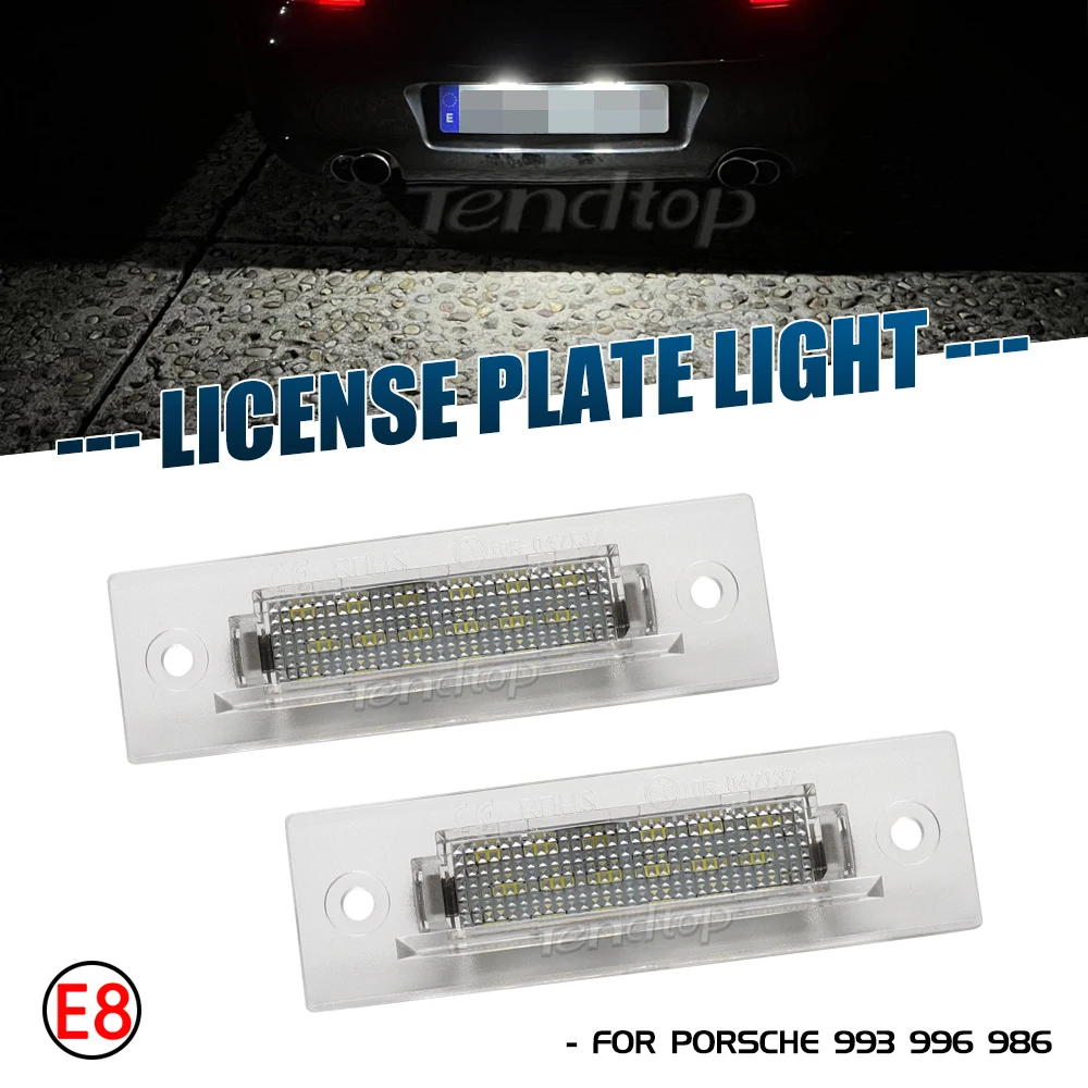 2pcs LED License Plate Light Car Accessories For Porsche 911 Carrera 964 968 986 993 996 Boxster Bulb Led Lights For Vehicles 2