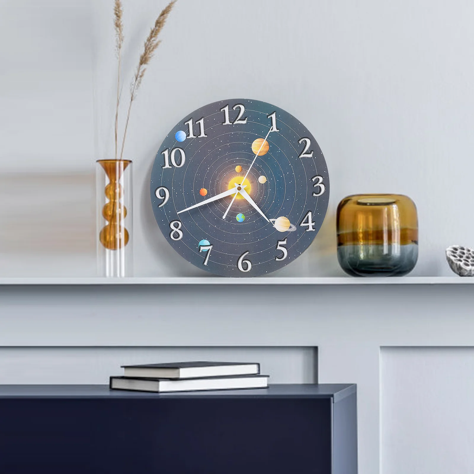 

Silent Digital Wall Clock Modern Round Shape Mute Design for Home Office Bedroom Living Room Decoration Artistic Hanging Clock