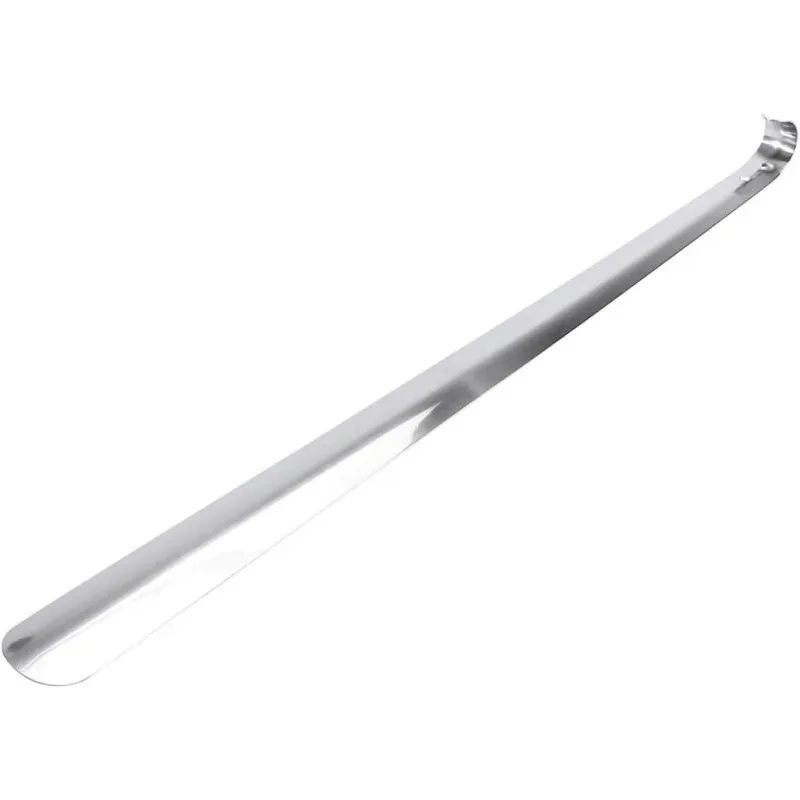 16/42cm extra langer Schuhlöffel aus Edelstahl, silberfarben, Metall-Schuhheber, Hilfswerkzeug zum einfachen Anziehen von Schuhen – Detail 1