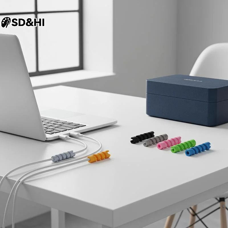 Silicone Spiral Cable Protector Tear Resistant Multicolor For Protecting Phone USB C Charging Cables