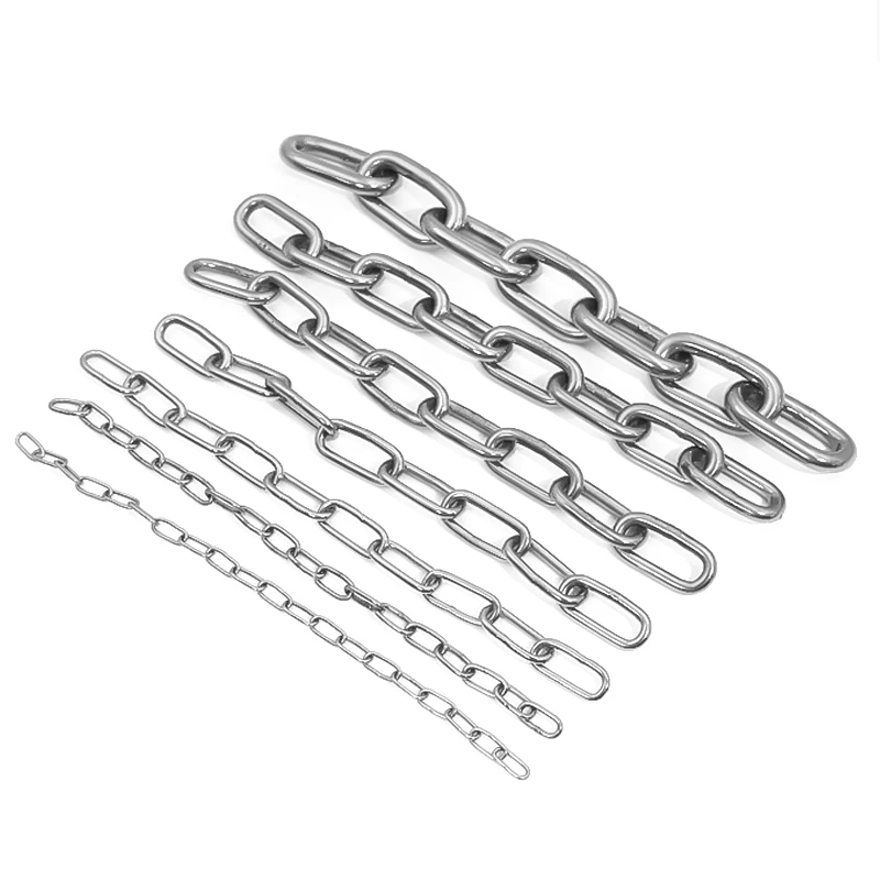 1 meter 1.5-8mm 304 stainless steel chain, sling can be DIY used for garden railings, pet towing, and hanging clothes