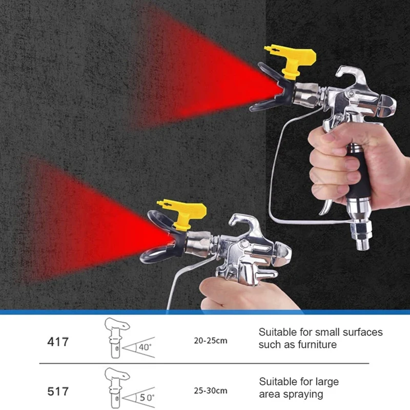 4Pcs Reversible Spray Tips,Spray Paint Nozzle Tips Reversible Airless Tips Tungsten Steel Paint Spray Tips (517/415)
