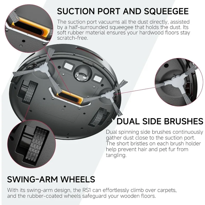 Robot Vacuum with 3000Pa Powerful Suction, Brushless Tangle-Free Robotic Vacuum, 2.99