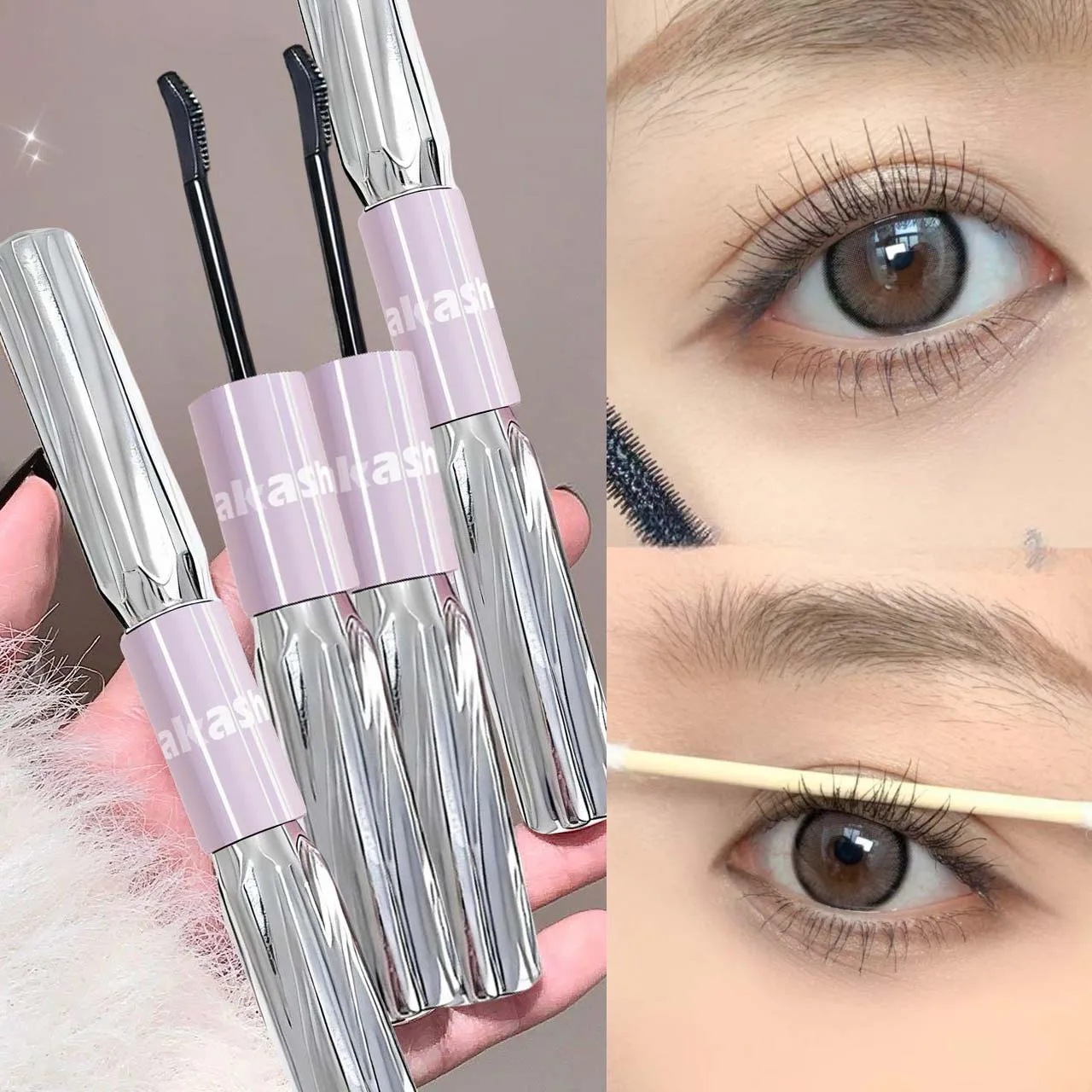 カカショー 厚みのあるスレンダーな両端マスカラ 防水 長持ち 汚れにくい 自然なカール アイメイク まつげクリーム