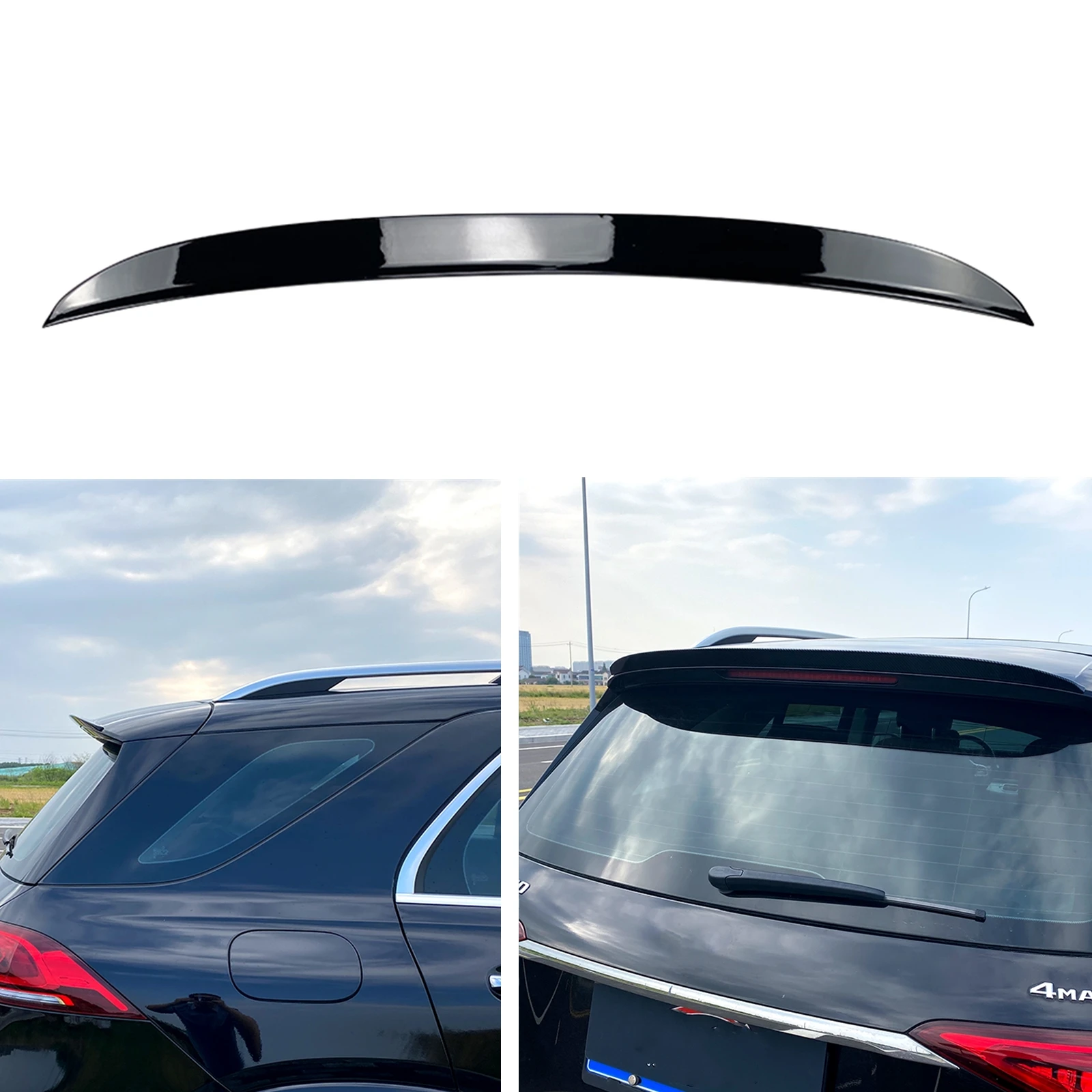 

For Mercedes Benz GLE Class W167 GLE53 GLE350 GLE450 2020-2024 Rear Trunk Lid Spoiler Wing Gloss Black Flap Trim Splitter Lip