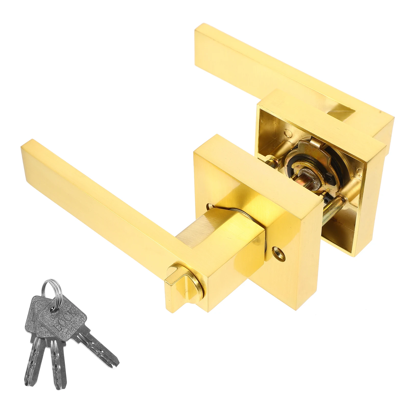 

1 set 1 Set Aluminum Alloy Lock Knob Heavy Duty Bedroom Handle With Key Interior Lever Replacement Privacy Door Lock For Front