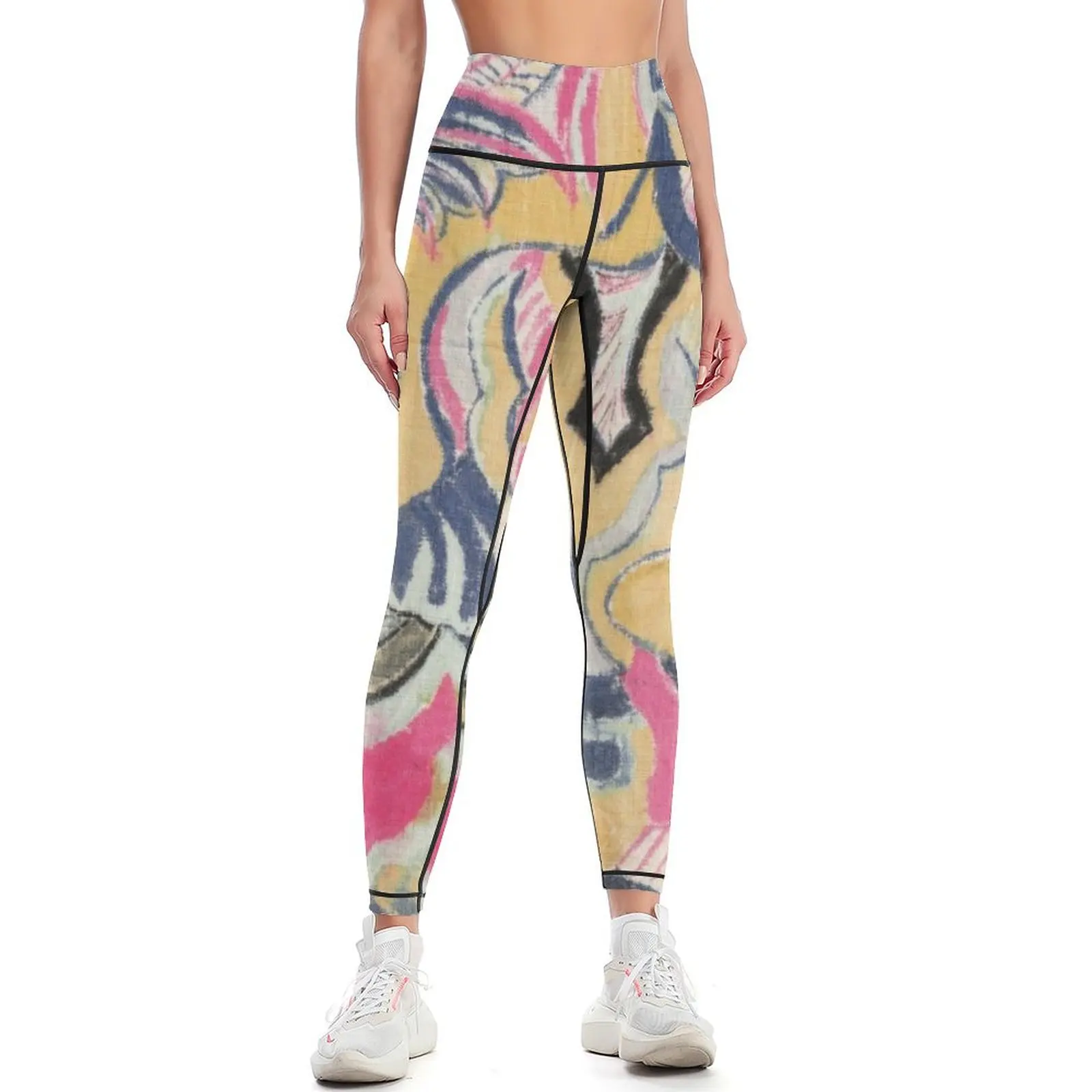 

Aunt M's original vintage fabric design No 1 Leggings high waist for physical Womens Leggings