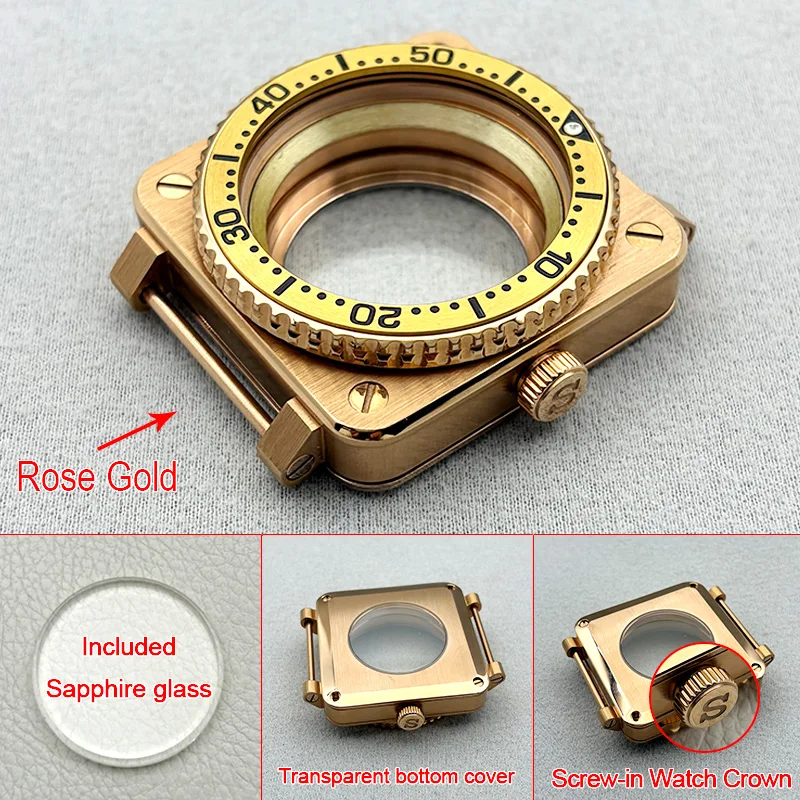 

42mm SKX007 SKX009 Square Replace Watch Case for 28.5mm Dial Fits SKX007 SKX009 Pilot Cockpit Case Men Diving Watch Case Custom