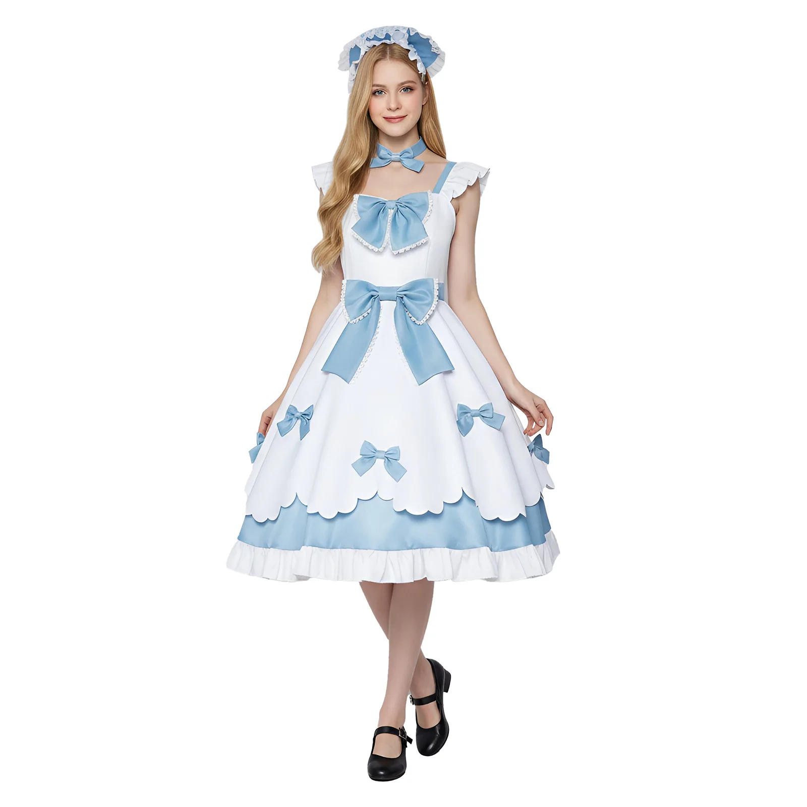 

Anna Anya Dress Maid Dress Cosplay Costumes Game Character Halloween Costume Performance Clothes for Adult Women
