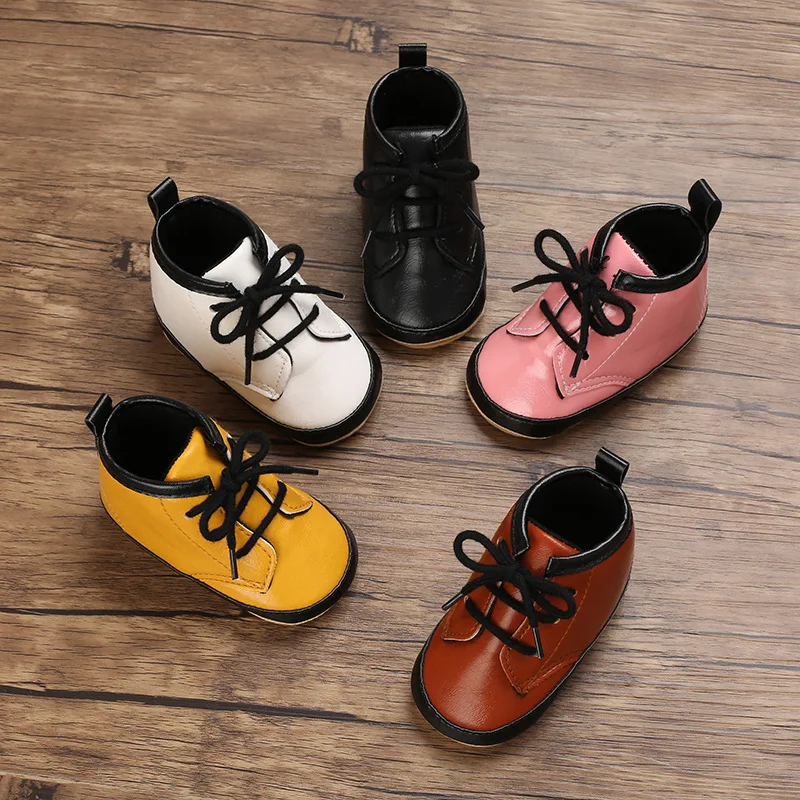 Classic PU Leather Baby Boy Girl Shoes Multicolor Toddler Rubber Sole Anti-slip First Walkers Infant Moccasins Newborn Shoes