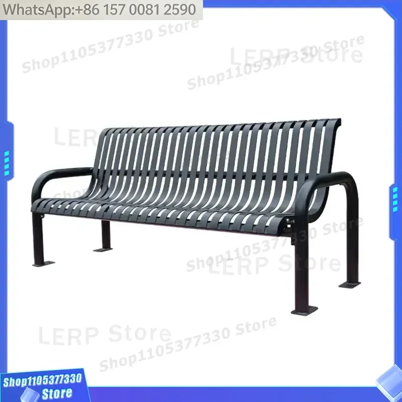 Outdoor Furniture Steel Bench Seat Outside Park Metal Exterior Bench Chair Out Door Garden Iron Seating Bench with Steel