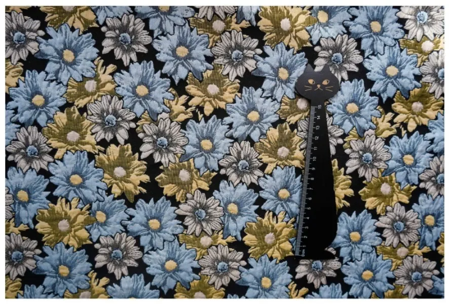 Blumengarn gefärbter Jacquard-Stoff Retro Damen Anzug Jacke Kleid Nähen Dekorativer Stoff – Detail 3