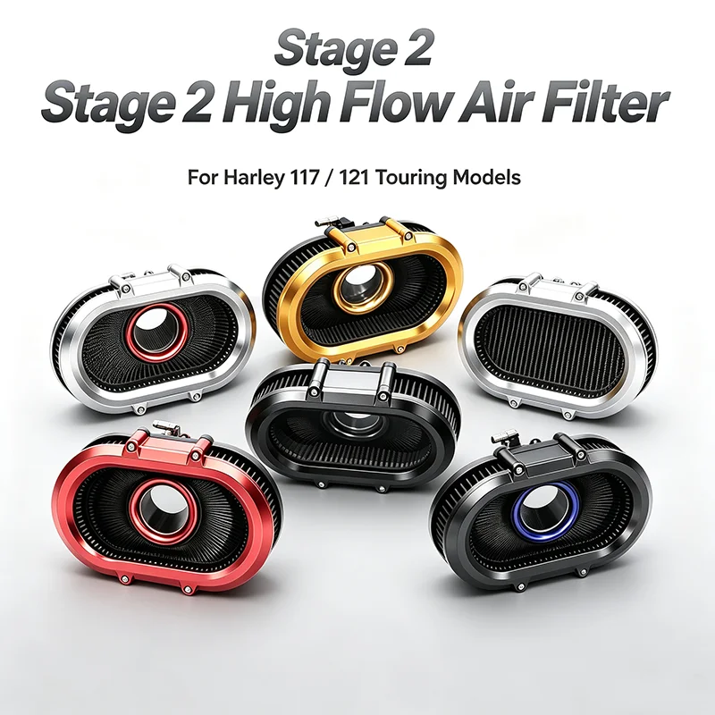 VIMAS CNC Billet Aluminum Oval High Flow Air Cleaner Assembly Motorcycle Air Intake Filter Kit Fit Touring 2023-up