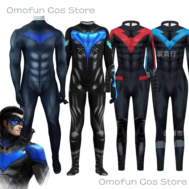 juego-para-adolescentes-titanes-nightwingg-onsie-superheroe-grayson-cosplay-mono-disfraz-uniformes-de-halloween-juego-de-rol-adultos-ninos-zentai-traje
