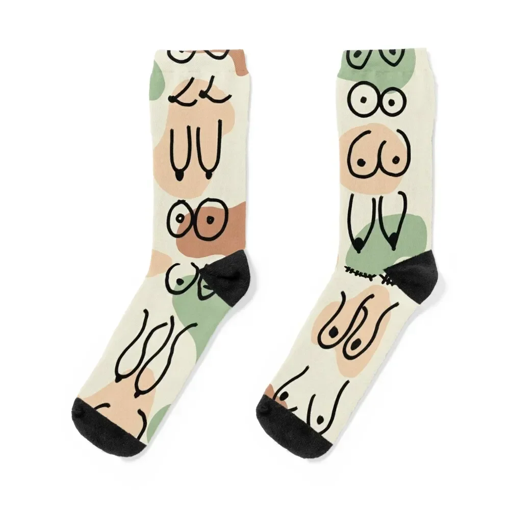 Midcentury Boobs Abstract Socks funny gift colored Men's Socks Luxury Women's