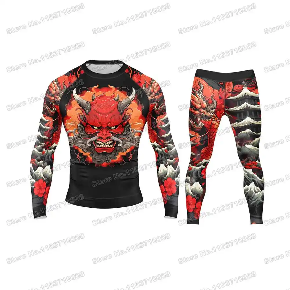 

KAIDO DRAGON Rash Guards Surfing Jersey Beach Trousers Swimwear Diving Gym Long sleeves MMA BJJ Men Jiu Jitsu Fitness Sets