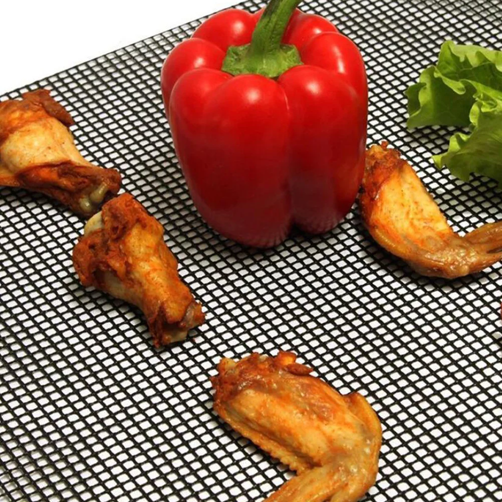 

4 Pcs BBQ Grill Mesh Mat Non-stick Barbecue Wire Pad Baking Tool Reusable Picnic Grilling Accessory Solid Mat High Temperature