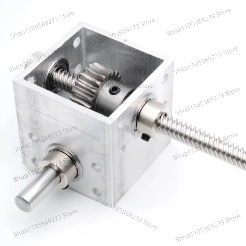 LH07 1:20 Worm Gear T8 Screw Reducer, Long Threaded Shaft Metal Gearbox, High Torque 250-600mm For DIY Robot Model Kit