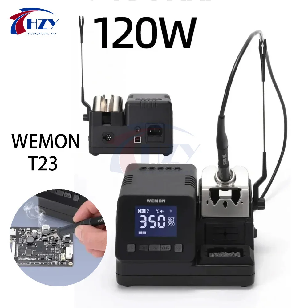 WEMON T23 120W Intelligent Soldering Station Support T210 T245 T115 Handle 100~480°C Constant Temperature For Phone PCB Repair