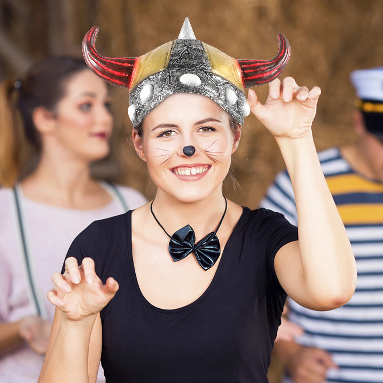 Cappello in corno di bue in lattice, accessorio decorativo per costume cosplay, festa in maschera, festival di Halloween, performance, foto, riutilizzabile