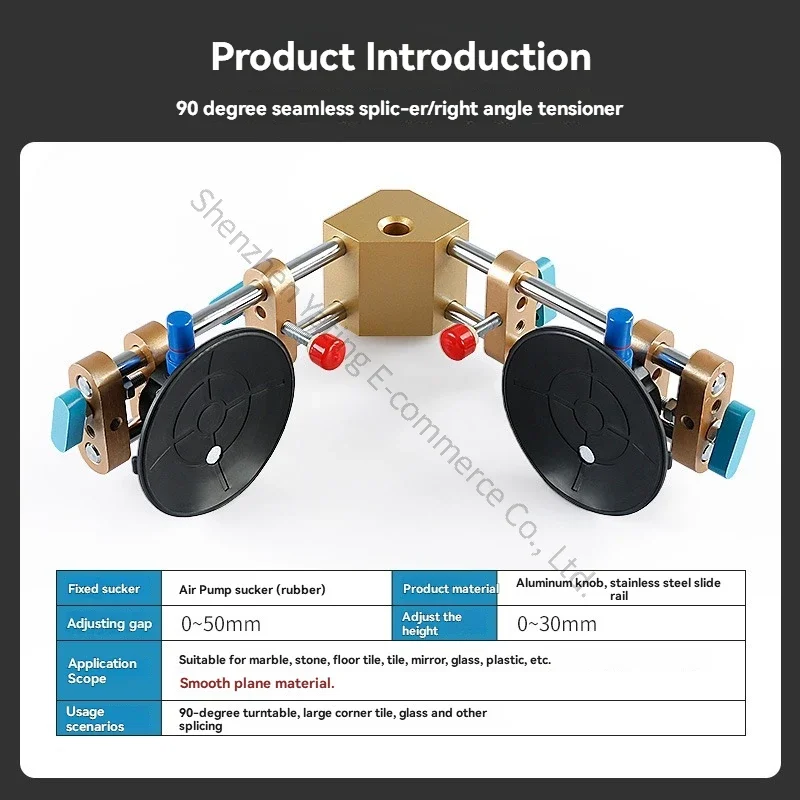 

New 90 Degree Right Angle Joint Tensioner for Stone Countertop Seamless Splicing of Marble Quartz vacuum suction cup
