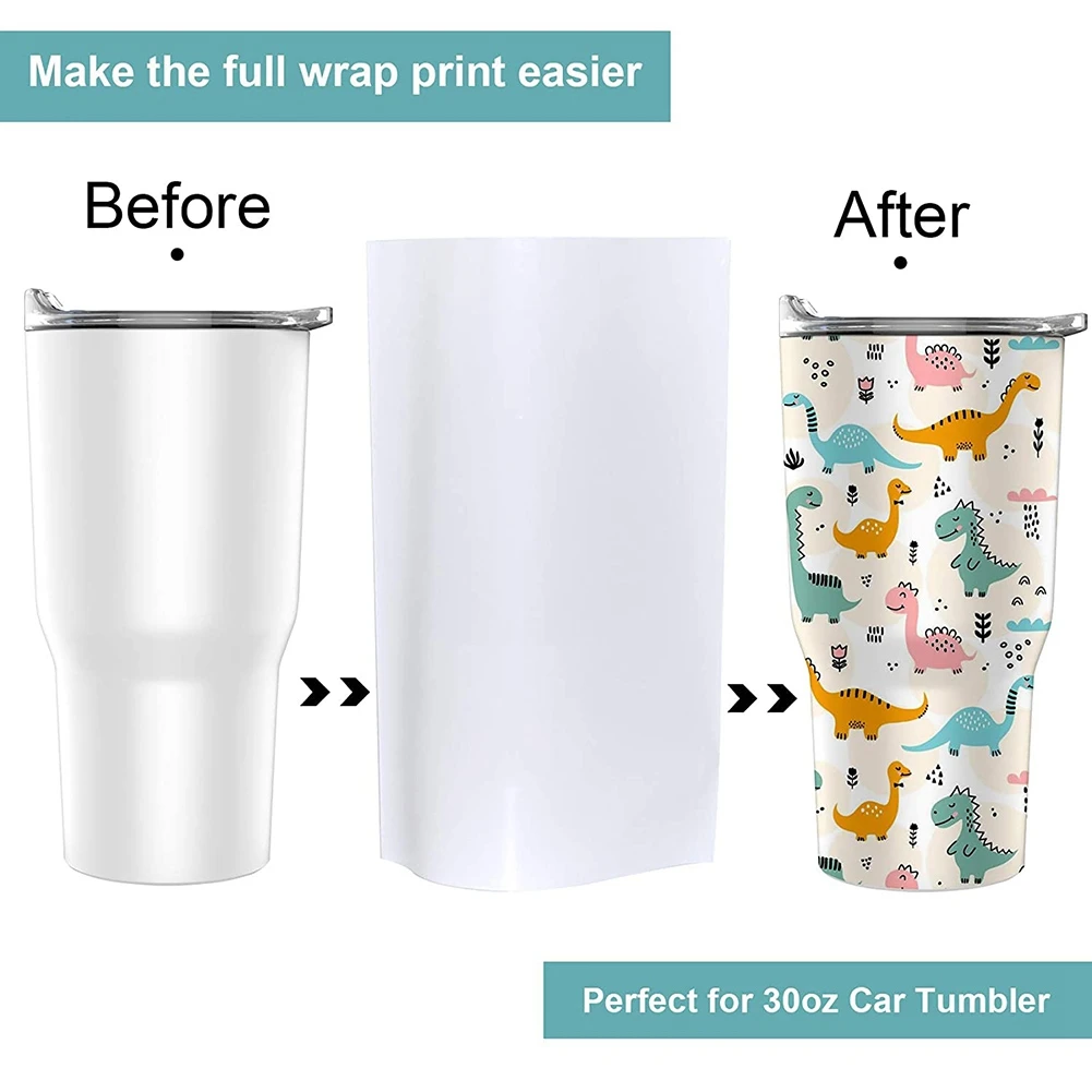 8X12 Inch Sublimation Shrink Wrap Sleeves 60 Pcs White Sublimation Shrink Wrap for Tumblers Mugs Cups and More