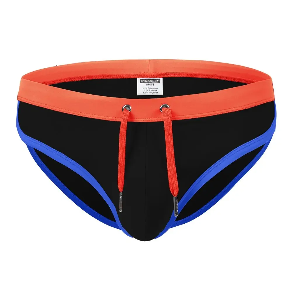 Jinshi Men's Breathable Quick Dry Sexy Swimming Briefs Drawstring Beach Bikini Summer Men Beach Briefs